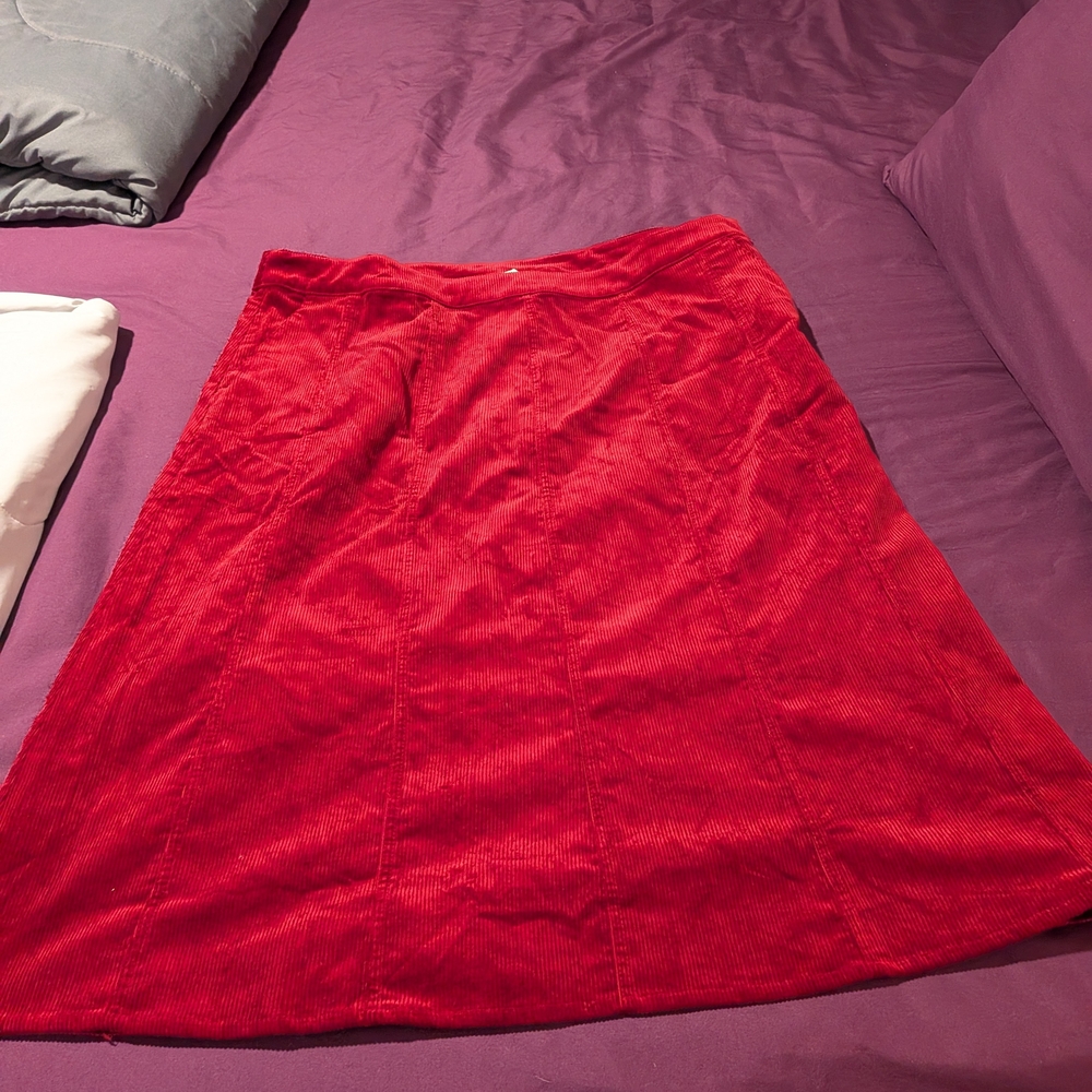 Universal Thread Red Corduroy A-Line Skirt